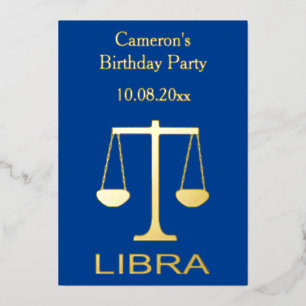 Libra Golden Scales Star Sign Custom Birthday