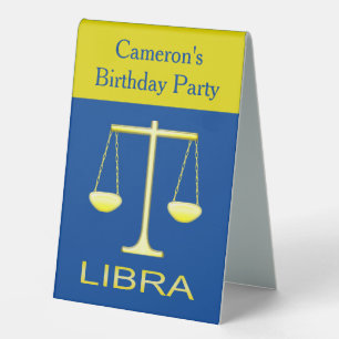 Libra Golden Scales Star Sign Custom Birthday