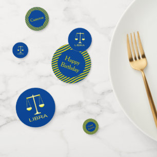 Libra Golden Scales Star Sign Custom Confetti