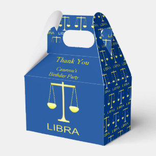 Libra Golden Scales Star Sign Custom Favour Box