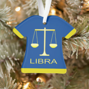 Libra Golden Scales Star Sign Custom Ornament