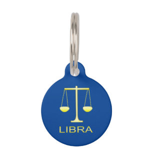 Libra Golden Scales Star Sign Custom Pet Tag