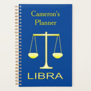 Libra Golden Scales Star Sign Custom Planner