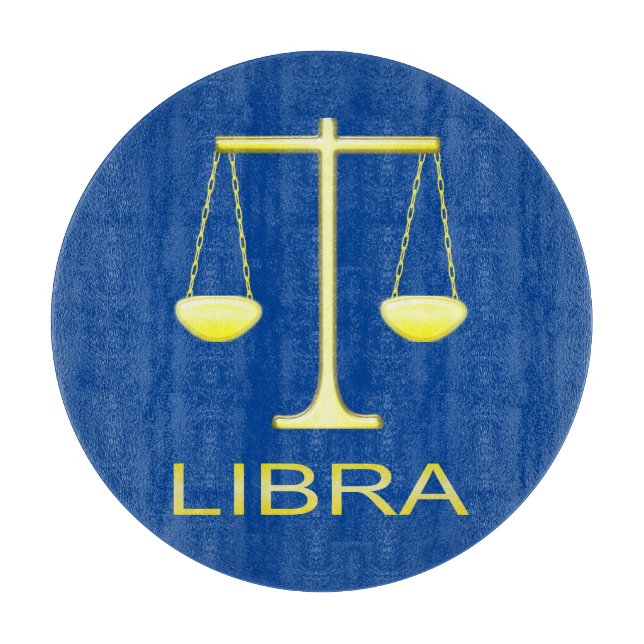 Libra Golden Scales Star Sign Cutting Board (Front)
