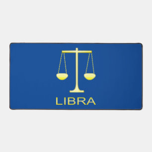 Libra Golden Scales Star Sign Desk Mat