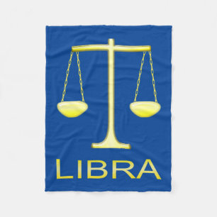 Libra Golden Scales Star Sign Fleece Blanket