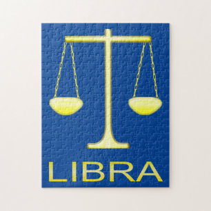 Libra Golden Scales Star Sign Jigsaw Puzzle