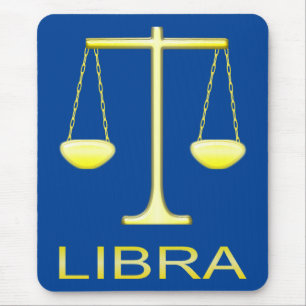 Libra Golden Scales Star Sign Mouse Mat