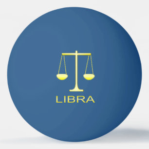 Libra Golden Scales Star Sign Ping Pong Ball
