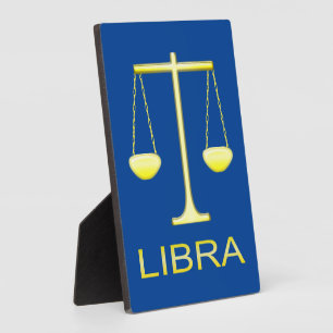 Libra Golden Scales Star Sign Plaque