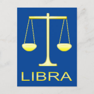 Libra Golden Scales Star Sign Postcard