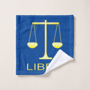 Libra Golden Scales Star Sign Wash Cloth
