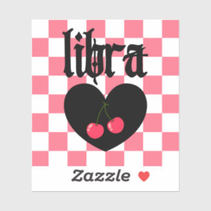 Libra Gothic Aesthetic Chequered Cherry Art