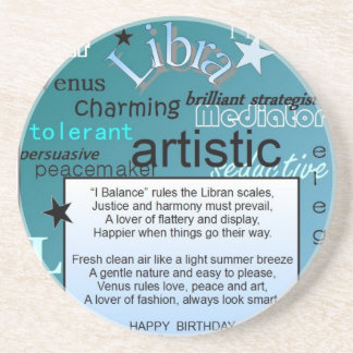 LIBRA GREETING COASTER