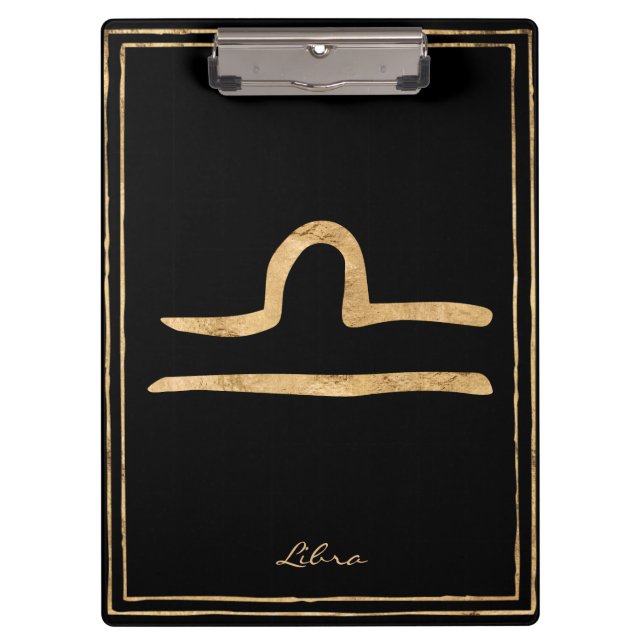 Libra hammered gold stylised astrology symbol  clipboard (Front)