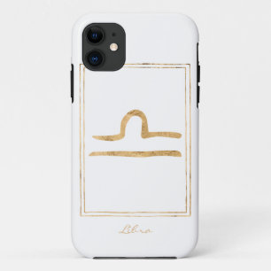 Libra hammered gold stylised astrology zodiac star iPhone 11 case