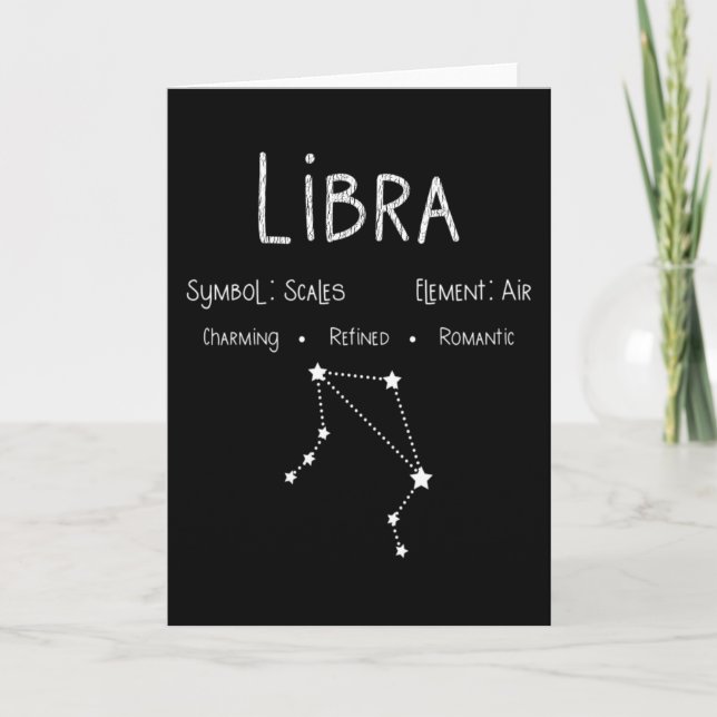 Libra Horoscope Astrology Star Sign Birthday Gift Card (Front)