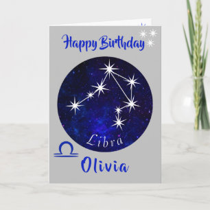 Libra Horoscope Birthday Card