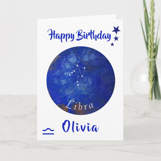 Libra Horoscope Card, Birthday Card (Front)