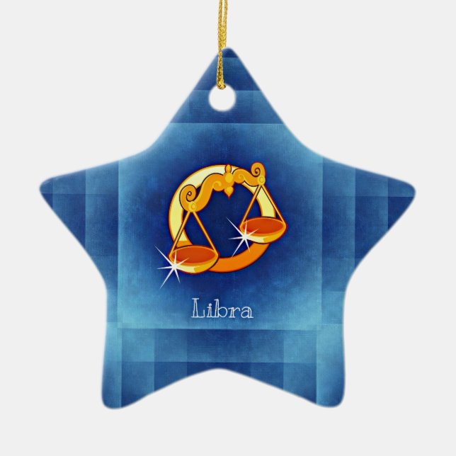 libra horoscope ceramic tree decoration (Front)