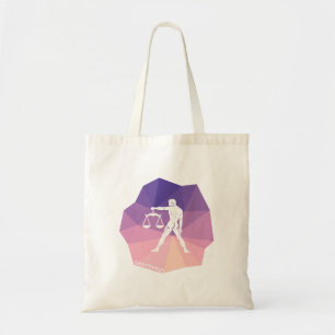 Libra horoscope sign violet modern tote bag. bag