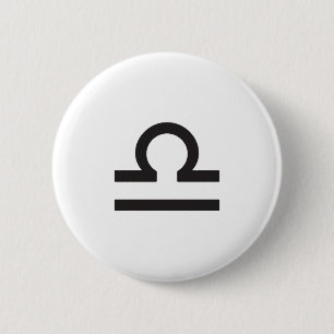LIBRA, HOROSCOPE SYMBOL 6 CM ROUND BADGE