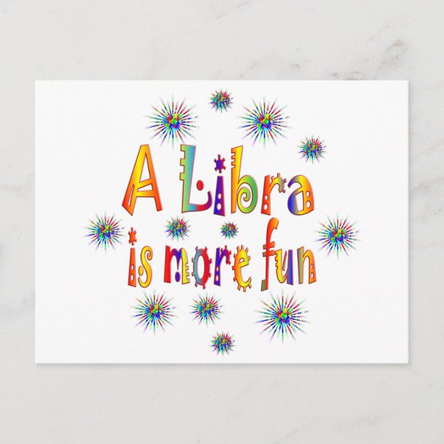 Libra is Fun Postcard (Front)
