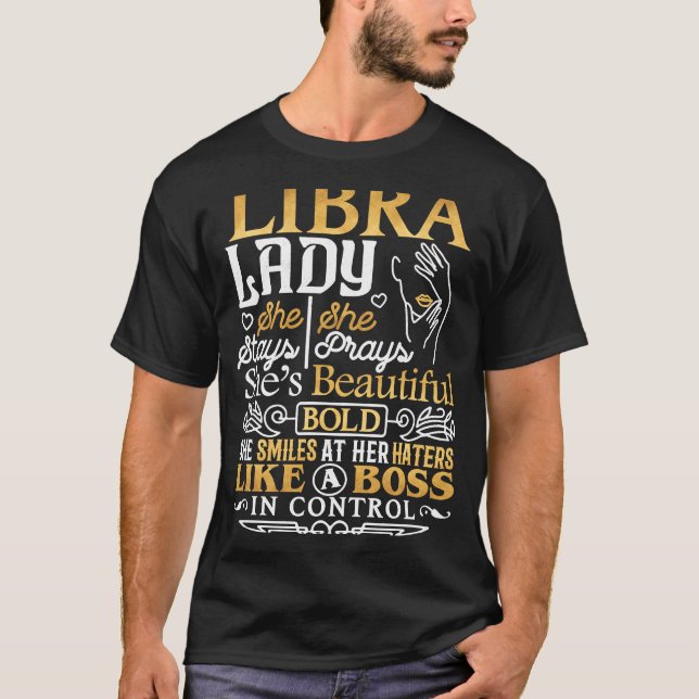 Libra Lady Astrology Zodiac Sign Libra Woman Girl T-Shirt (Front)