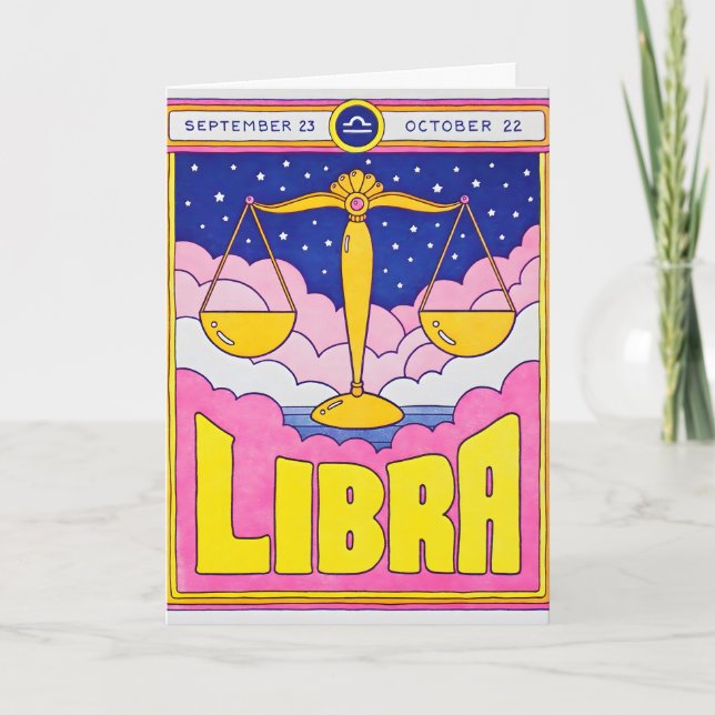 Libra Letterpress Card (Front)