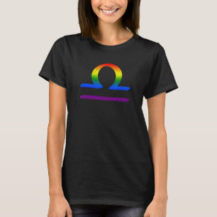 Libra Lgbt Zodiac Sign Lgbt Rainbow Pride Gay T-Shirt