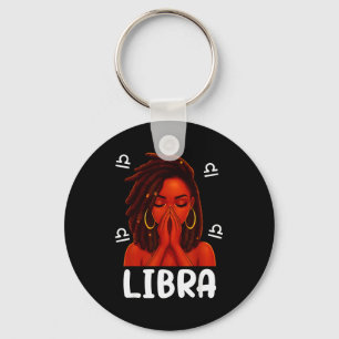 Libra Locd Black Woman Pray Christian Zodiac Birth Key Ring