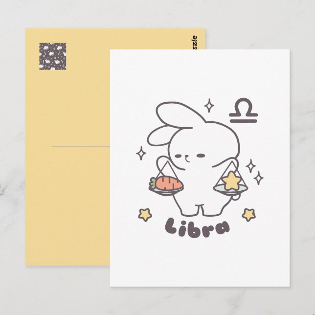 Libra Loppi Tokki Bunny Zodiac Series Postcard (Front/Back)
