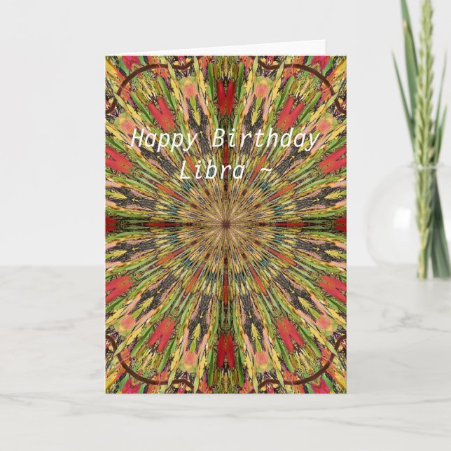 Libra Mandala Birthday Card (Front)