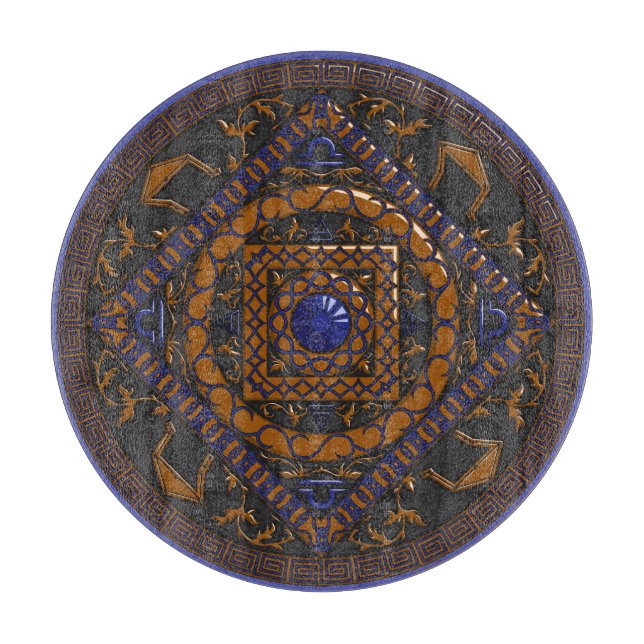 Libra Mandala Glass Cutting Board (Front)