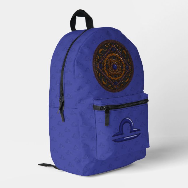 Libra Mandala Printed Backpack (Back Corner Left)