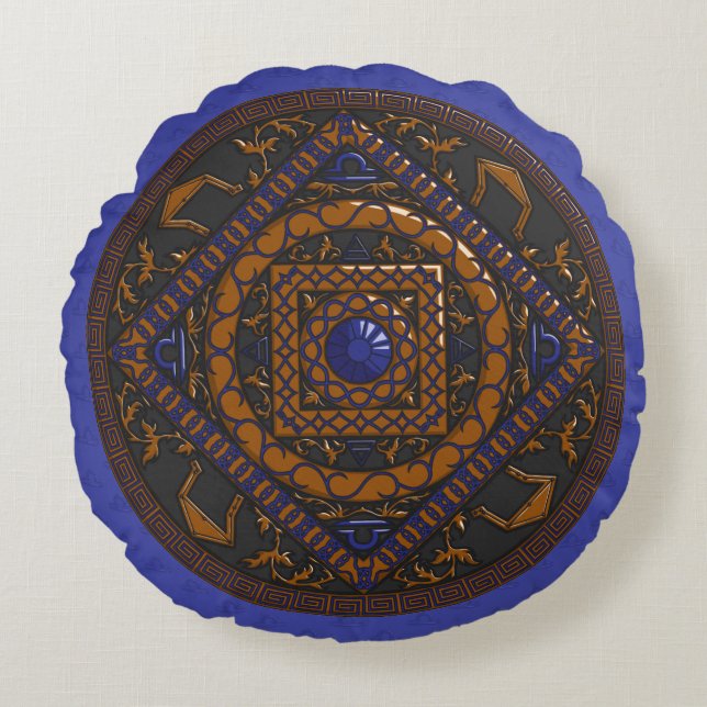 Libra Mandala Round Pillow (Front)