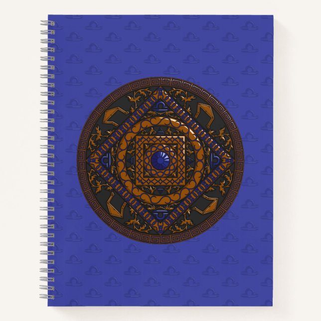 Libra Mandala Spiral Notebook (Front)