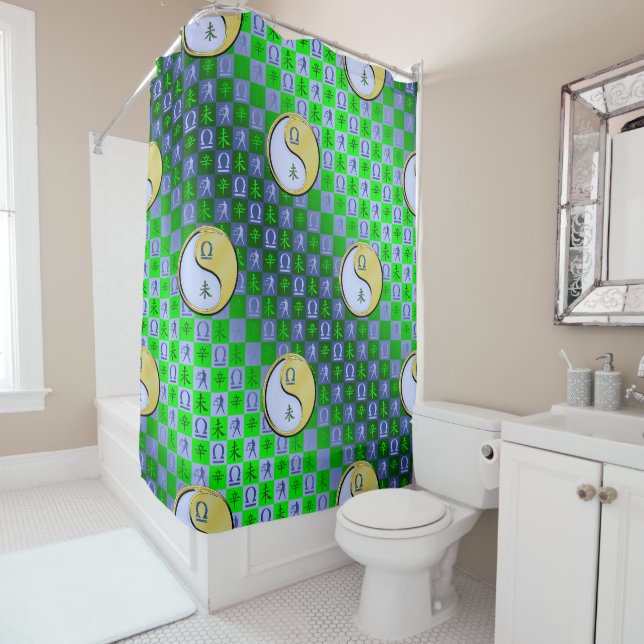 Libra & Metal Goat Shower Curtain (In Situ)