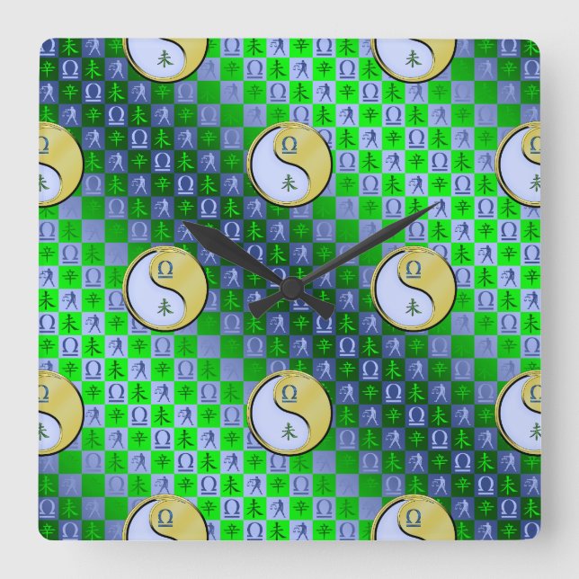 Libra & Metal Goat Square Wall Clock (Front)