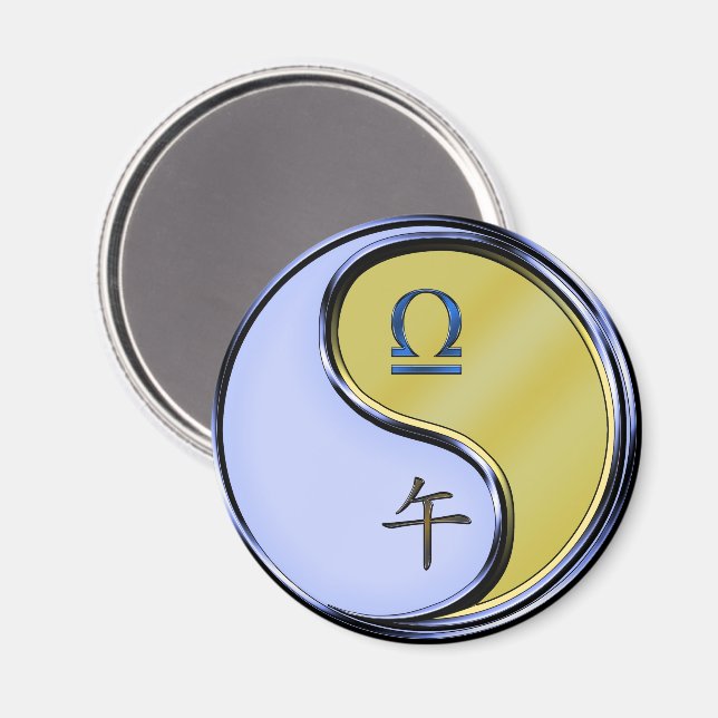 Libra & Metal Horse Magnet (Front/Back)