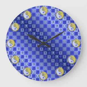Libra & Metal Ox Large Clock