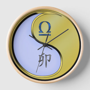 Libra & Metal Rabbit Clock