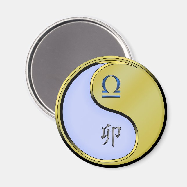 Libra & Metal Rabbit Magnet (Front/Back)