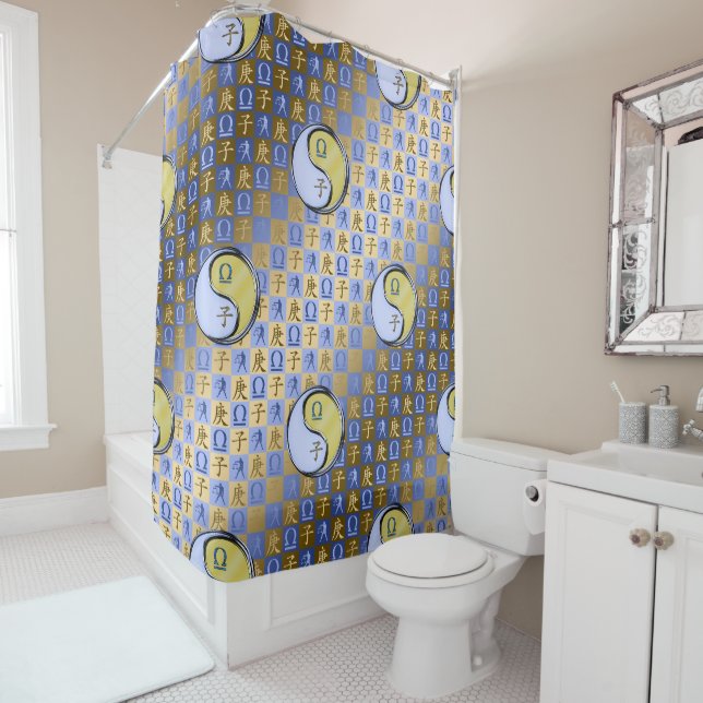 Libra & Metal Rat Shower Curtain (In Situ)