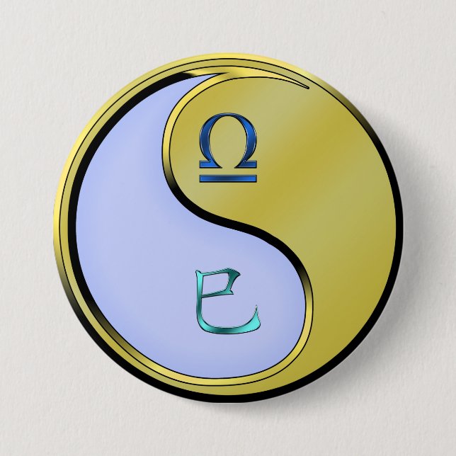 Libra & Metal Snake 7.5 Cm Round Badge (Front)