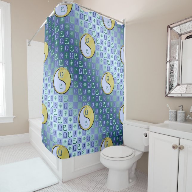 Libra & Metal Snake Shower Curtain (In Situ)