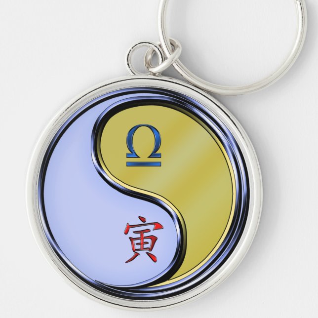 Libra & Metal Tiger Key Ring (Front)