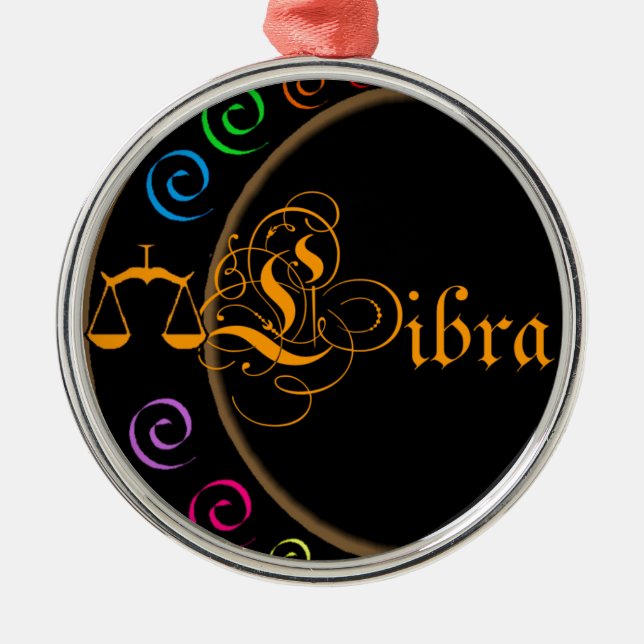 Libra Metal Tree Decoration (Front)