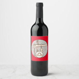 Libra Mucha Art Nouveau Wine Label