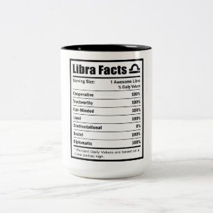 Libra Nutrition Facts       Two-Tone Coffee Mug